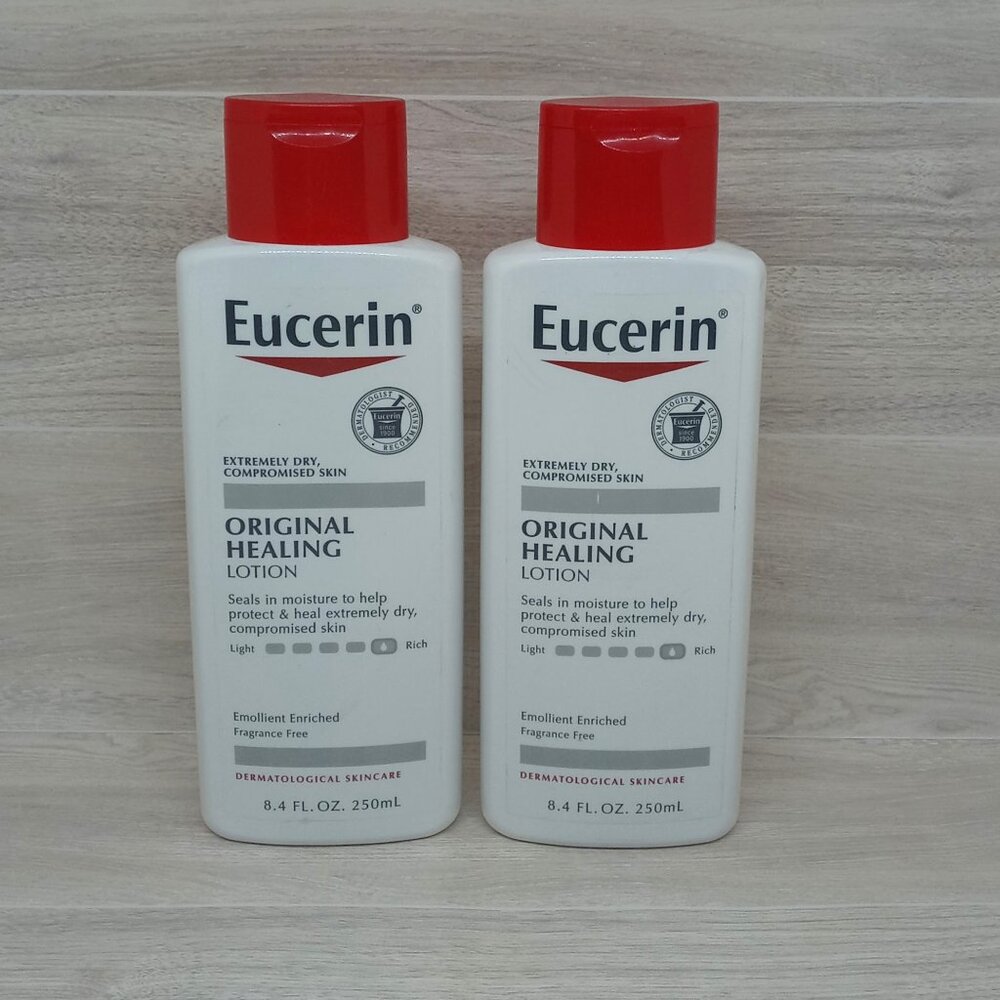 2x Eucerin Original Healing Lotion For Extremely Dry Skin Fragrance Free 8.4oz